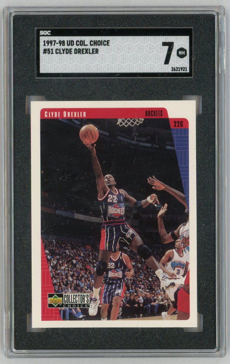 1997-98 Collector's Choice #51 Clyde Drexler SGC 7