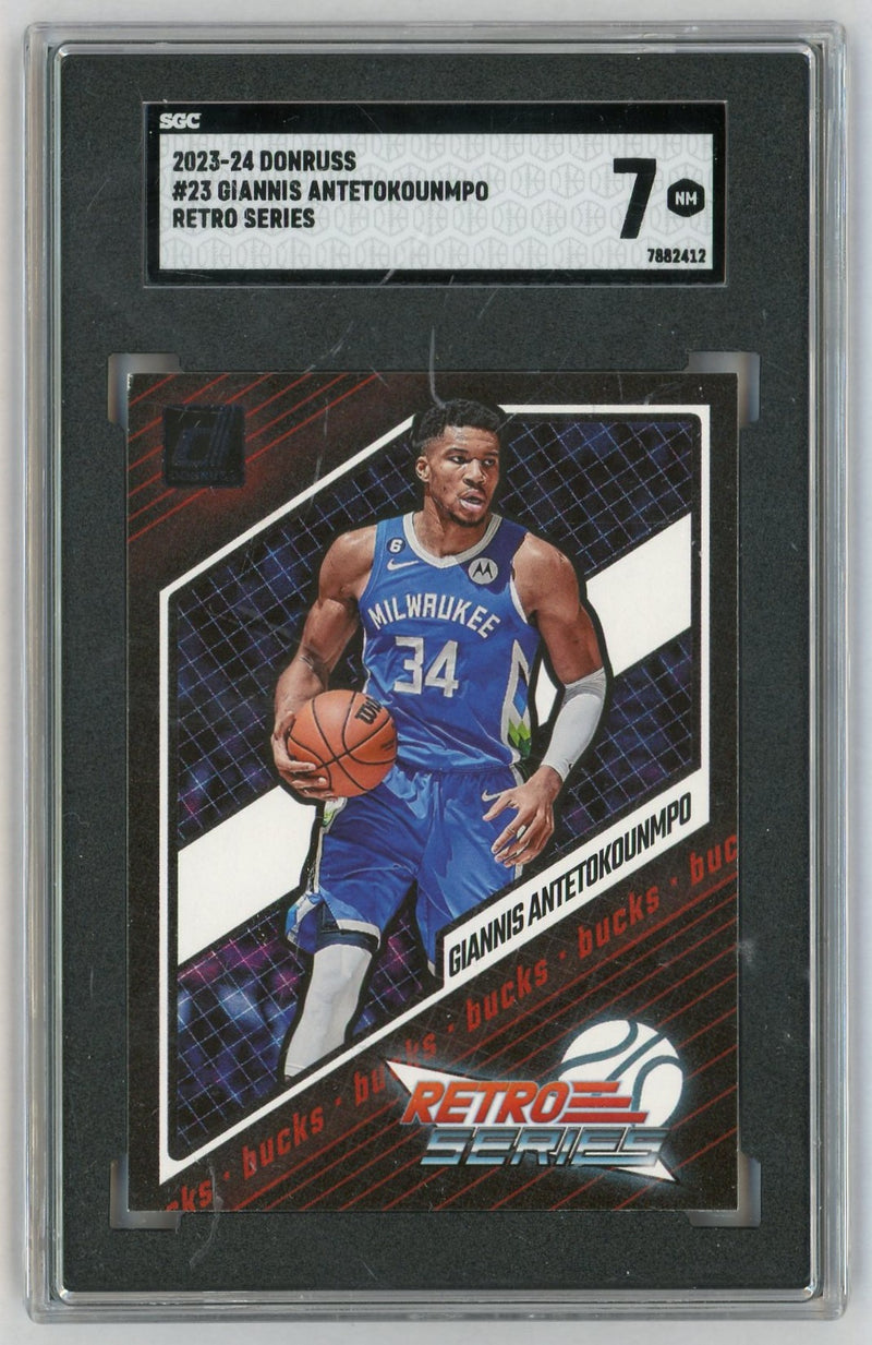 2023-24 Donruss #23 Giannis Antetokounmpo Retro Series SGC 7