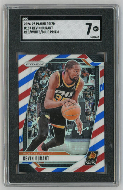 2024 Prizm #187 Kevin Durant Red/White/Blue SGC 7