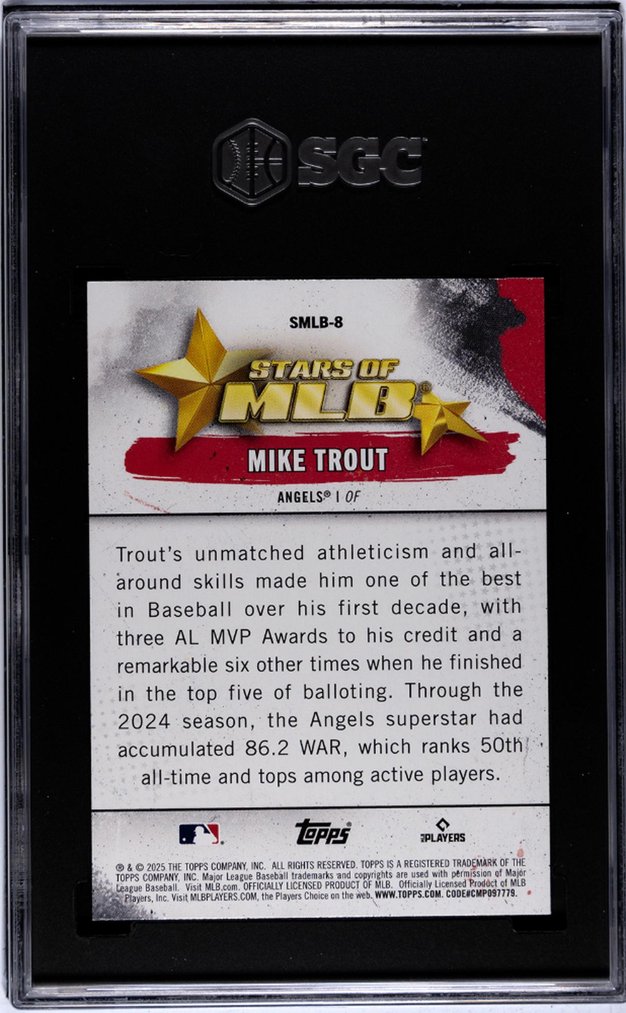 2025 Topps Stars of MLB Mike Trout #SMLB-8 SGC 10