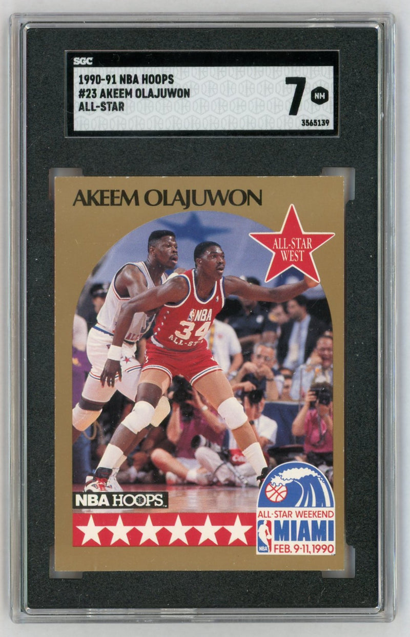 1990 NBA Hoops #23 Akeem Olajuwon All-Star SGC 7