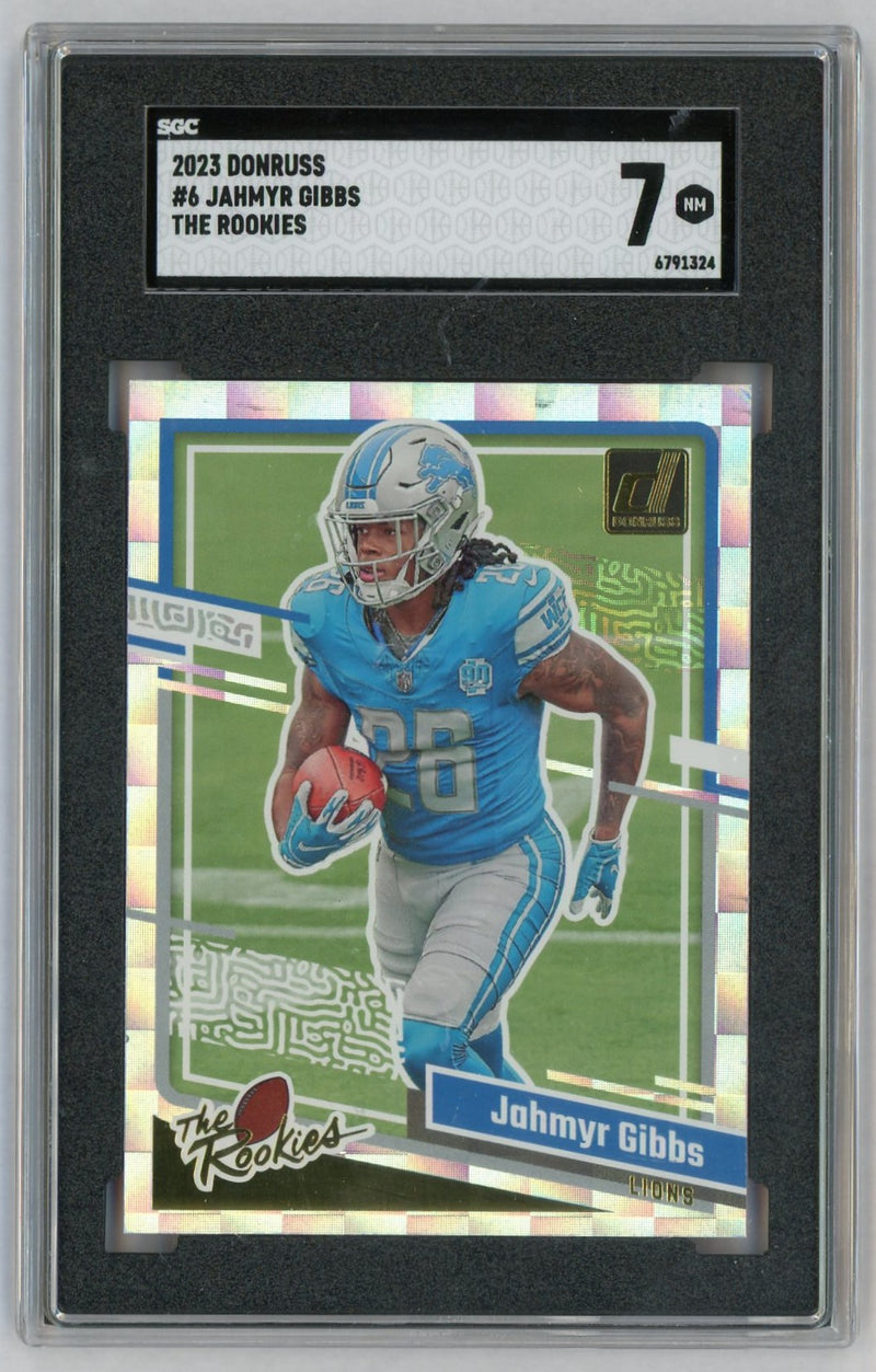 2023 Donruss #6 Jahmyr Gibbs The Rookies RC SGC 7