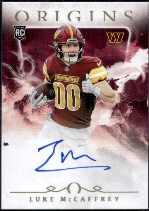 2024 Panini Origins #RAU-LCC Luke McCaffrey Rookie Autographs Rookie Commanders