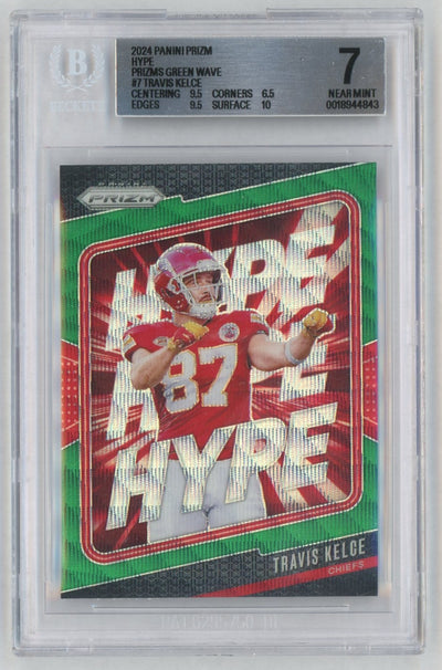 2024 Prizm #7 Travis Kelce Green Wave Hype BGS 7