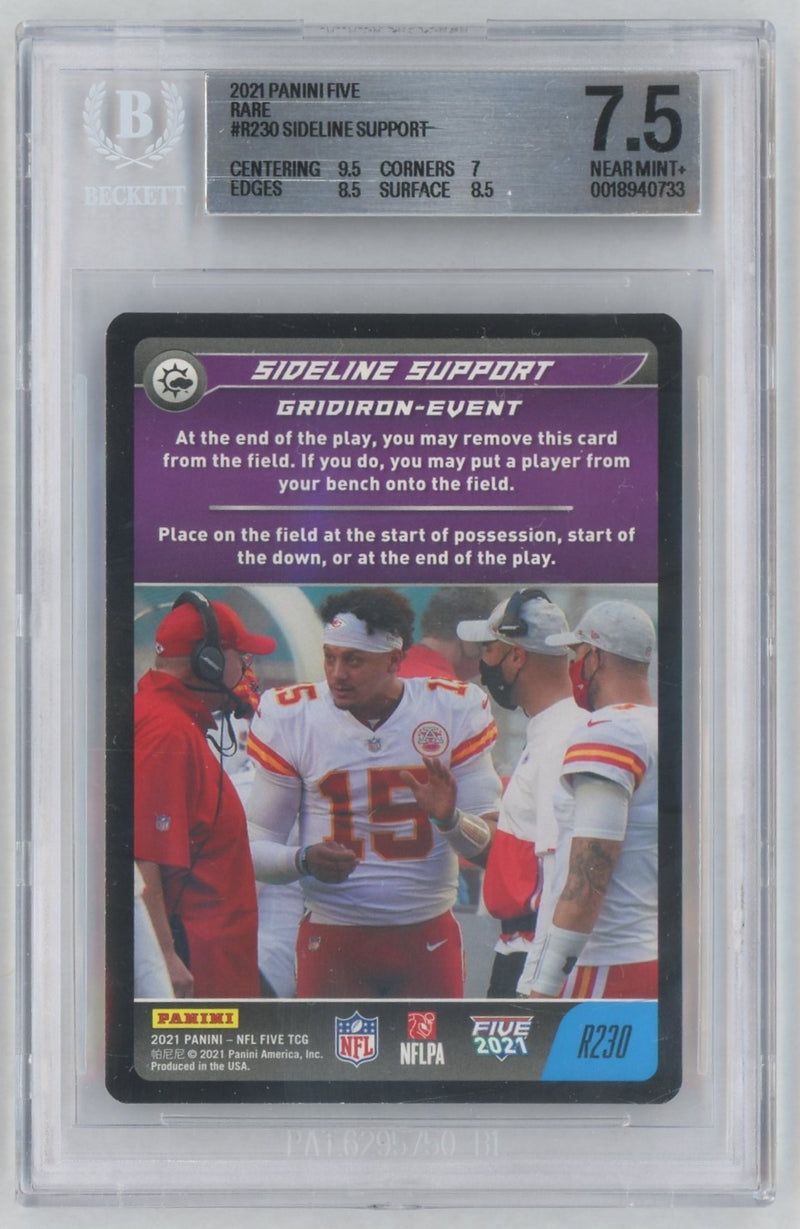 2021 Panini NFL Five TCG #R230 Sideline Support/Patrick Mahomes BGS 7.5
