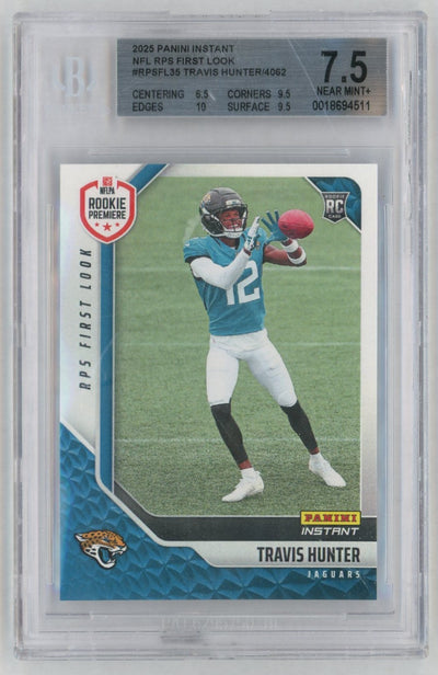 2025 Panini Instant #RPSFL-35 Travis Hunter Rookie RC RPS First Look /4062 BGS 7.5