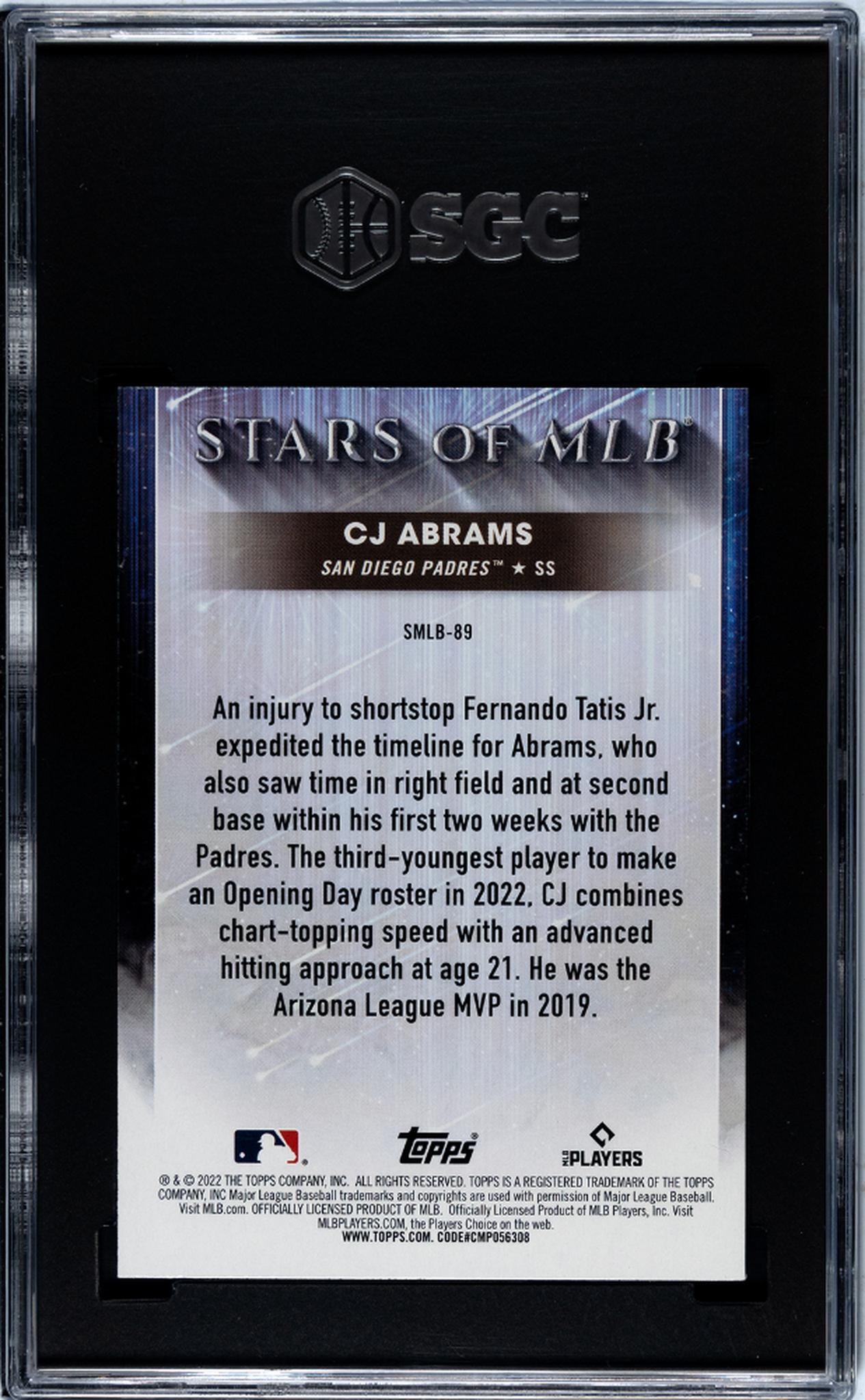 2022 Topps Update #SMLB-89 CJ Abrams Stars of the MLB SGC 9