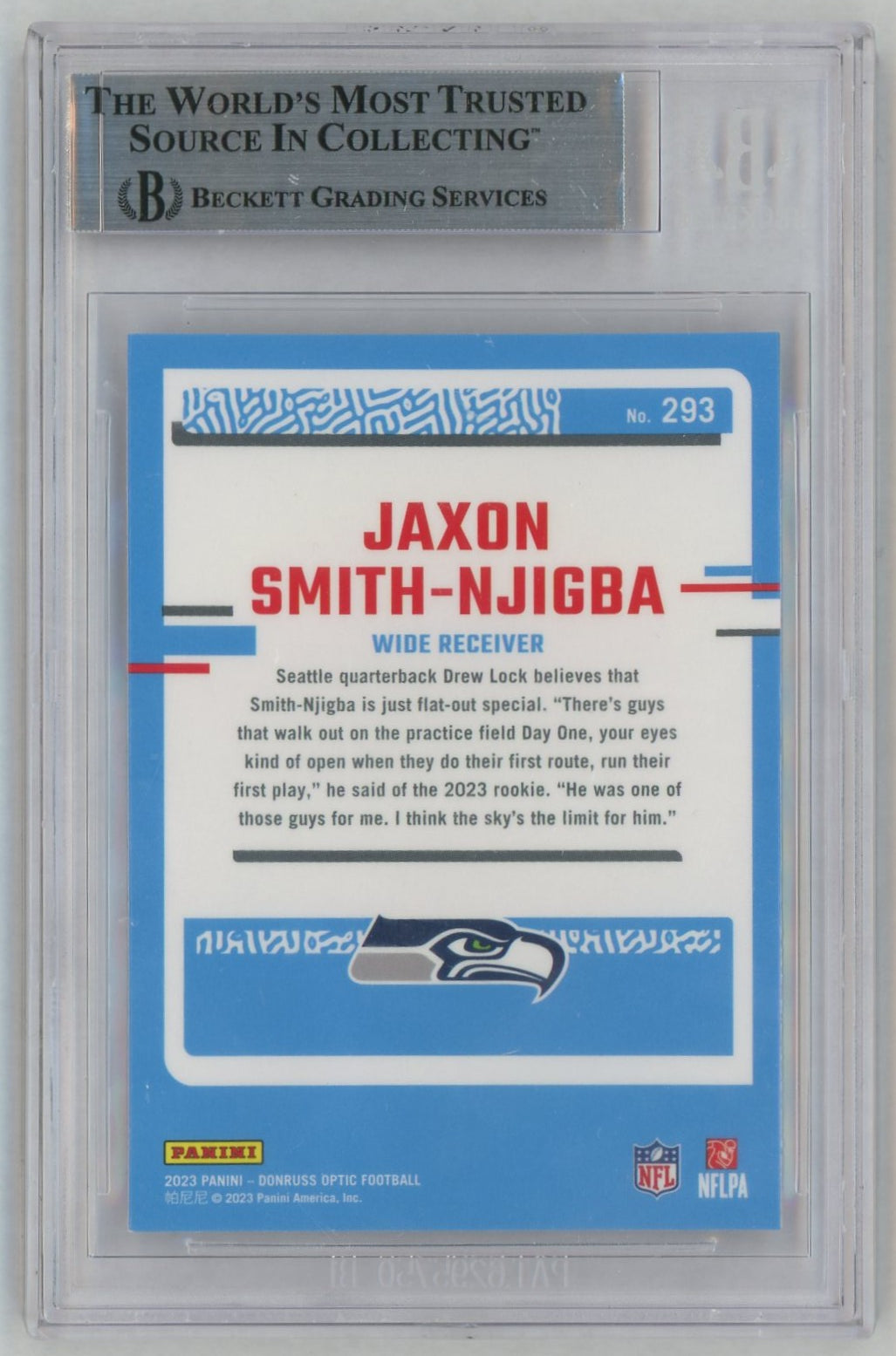 2023 Donruss Optic #293 Jaxon Smith-Njigba Rated Rookie RC SGC 8.5