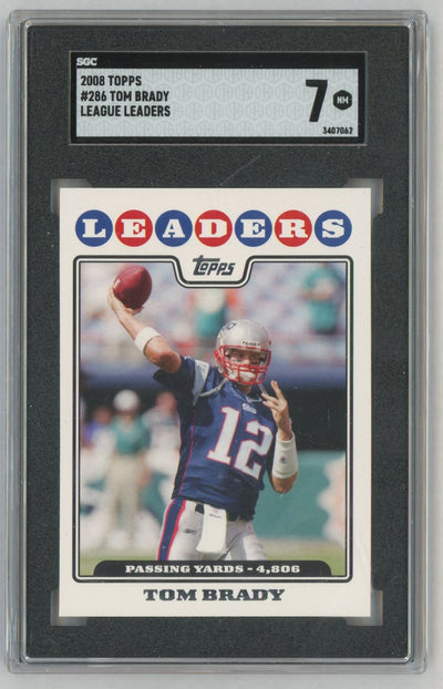 2008 Topps #286 Tom Brady League Leaders SGC 7