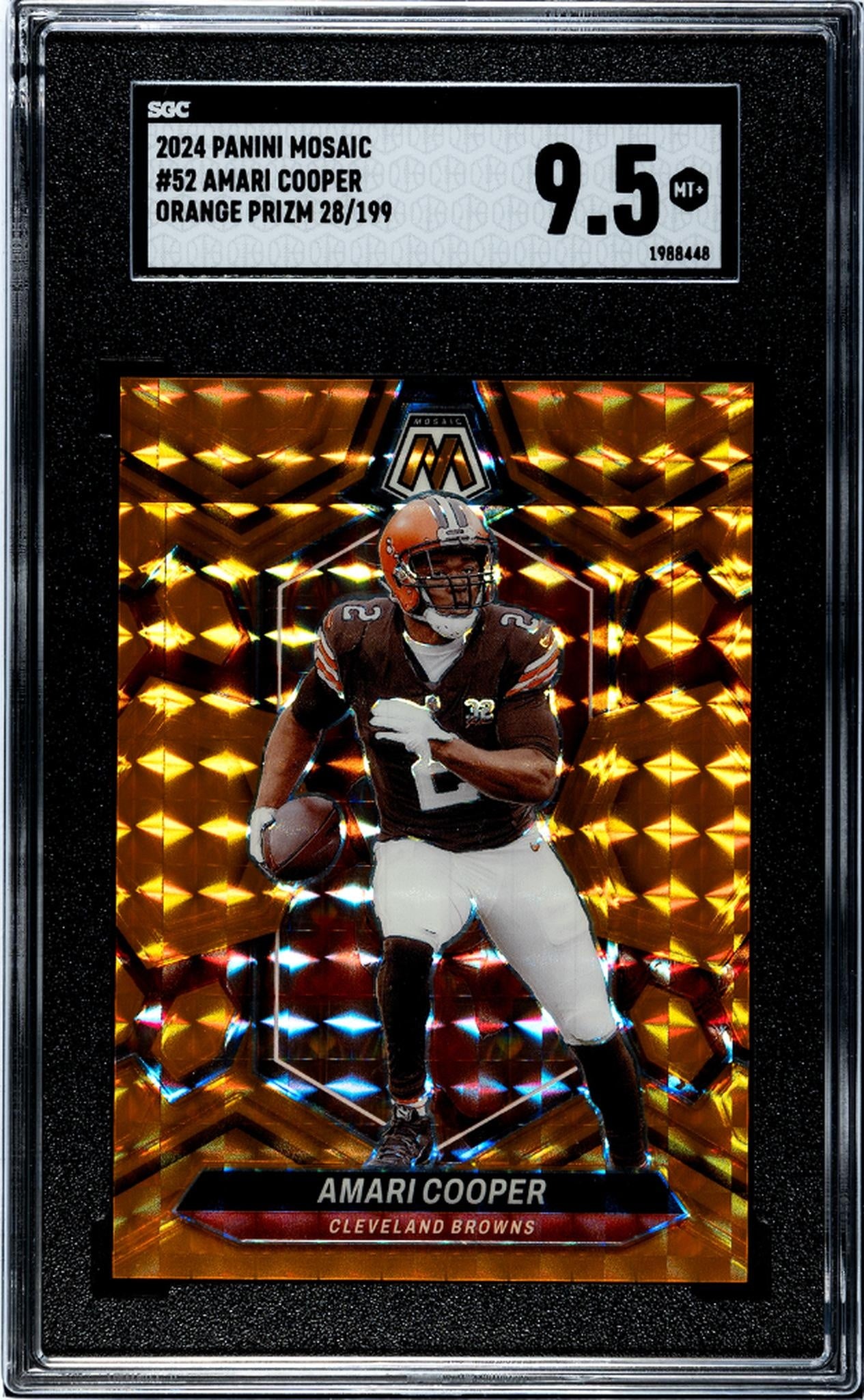 2024 Panini Mosaic #52 Amari Cooper Orange Prizm 28/199 SGC 9.5