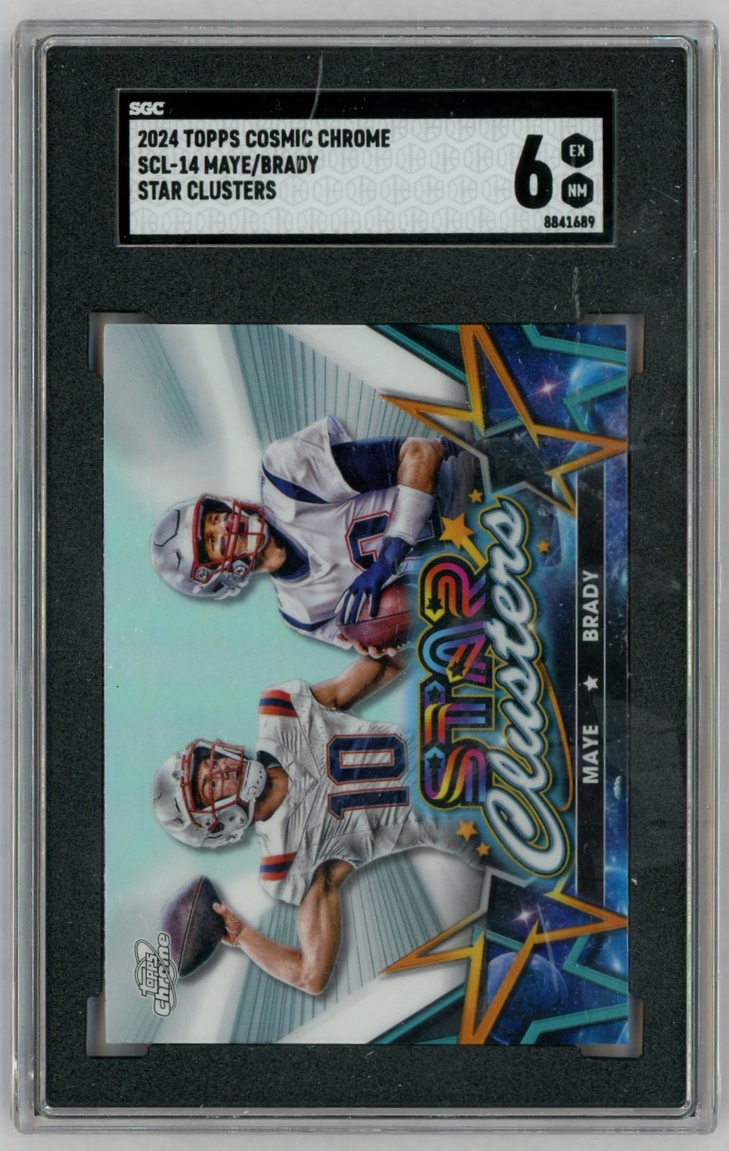 2024 Topps Cosmic Chrome #SCL-14 Drake Maye/Tom Brady Star Clusters SGC 6