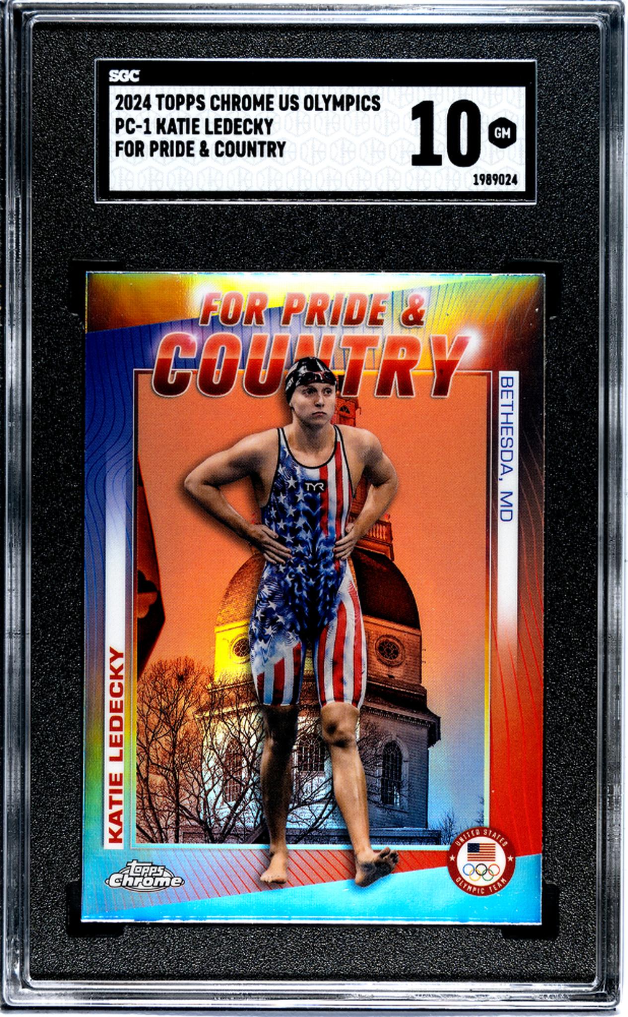 2024 Topps Chrome #PC-1 Katie Ledecky SGC 10