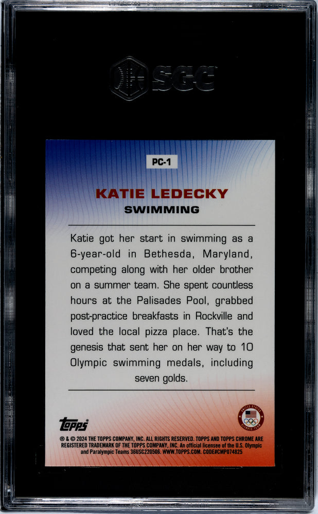 2024 Topps Chrome #PC-1 Katie Ledecky SGC 10