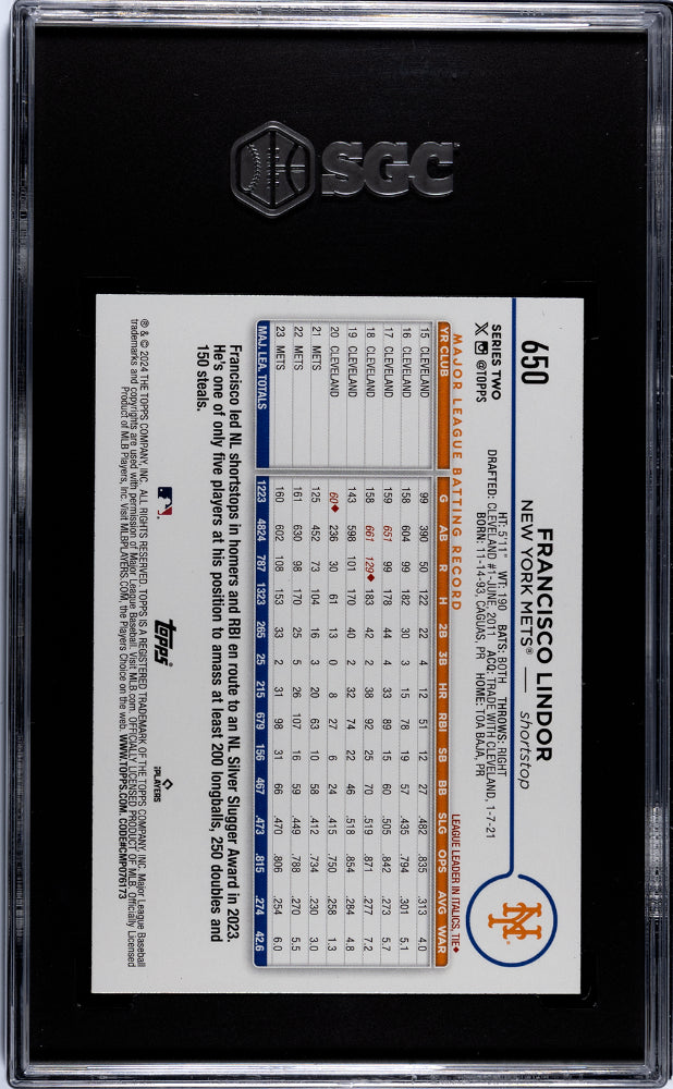 2024 Topps Series 2 Francisco Lindor #650 SGC 10