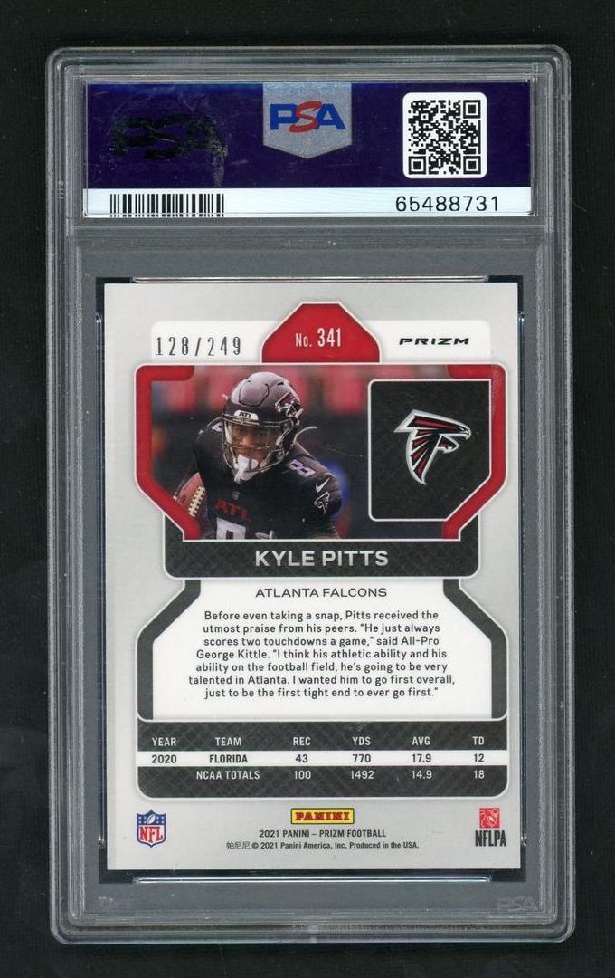 2021 Panini Prizm Orange Prizm Kyle Pitts #341 /249 PSA 9