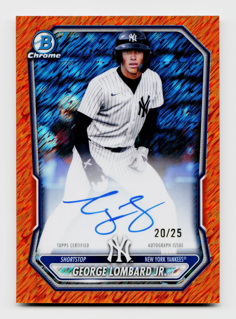2026 Bowman Chrome George Lombard Jr. #CPA-GL Orange Shimmer Auto SSP /25