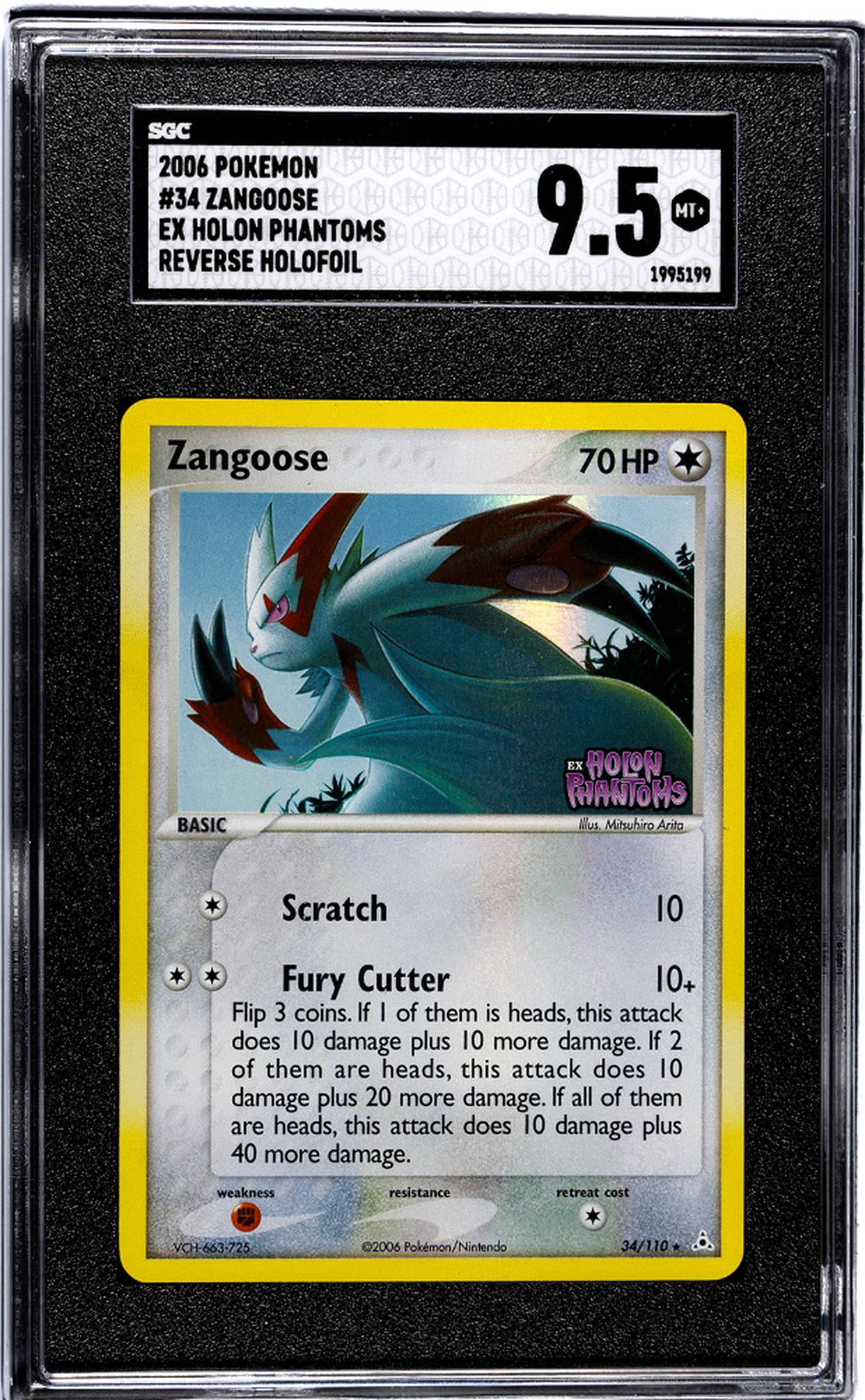 2006 Pokemon Ex Holon Phantoms #34 Zangoose Reverse Holofoil SGC 9.5