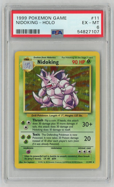 1999 Pokemon Base Set Holo Nidoking #11 PSA 6