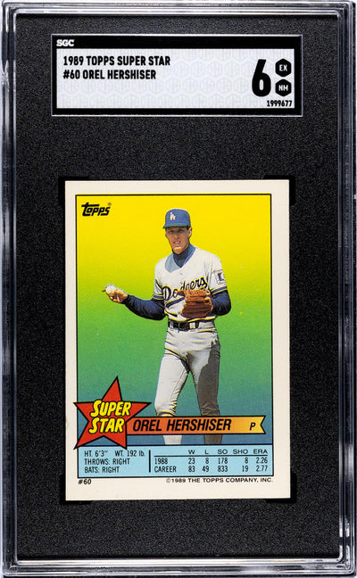 1989 Topps Super Star Orel Hershiser #60 SGC 6