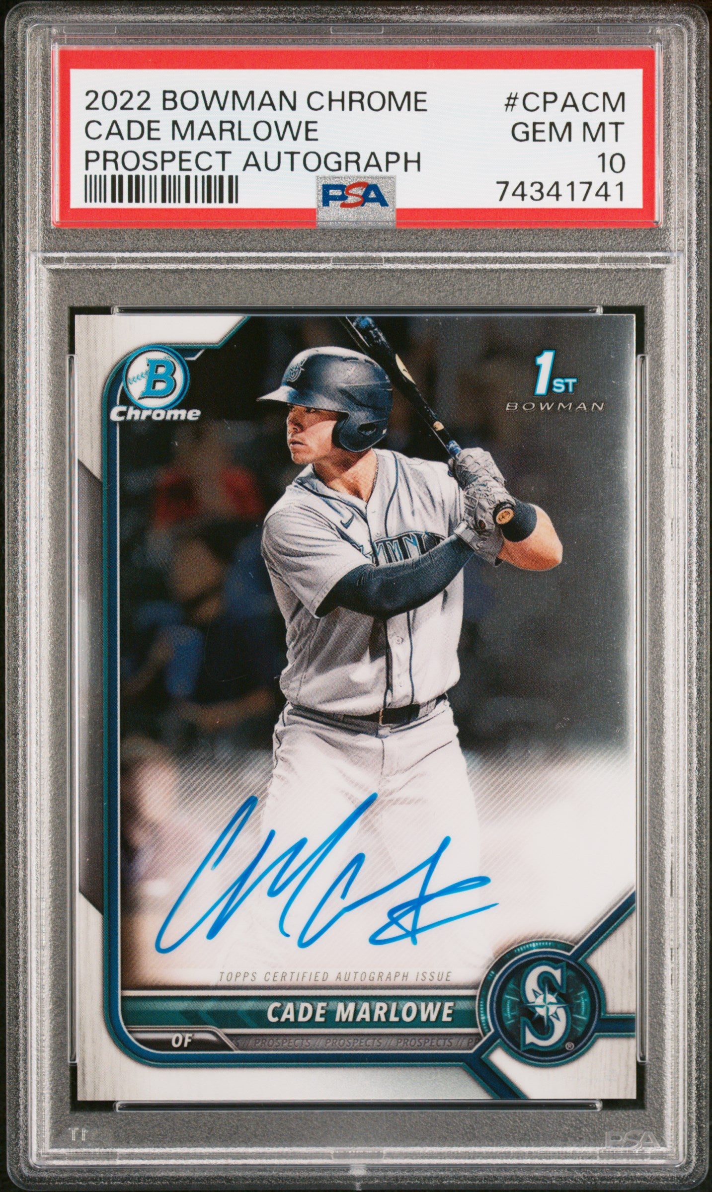 2022 Bowman Chrome Cade Marlowe #CPACM Auto PSA 10
