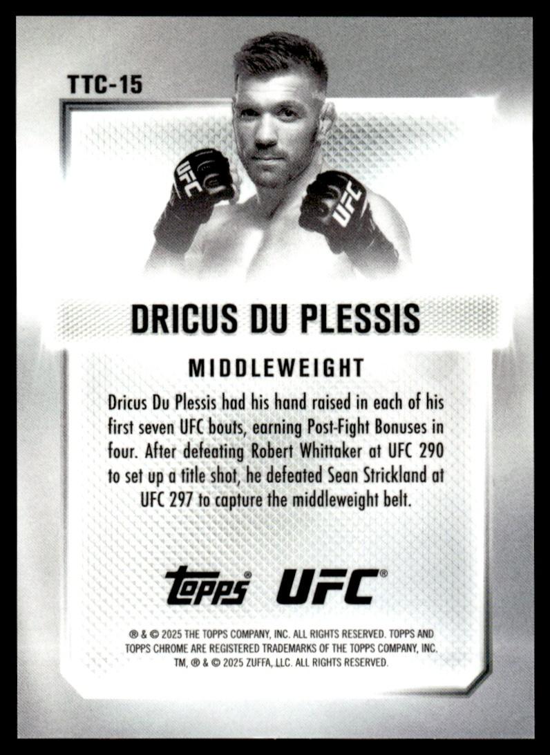2025 Topps Chrome TTC-15 Dricus Du Plessis Top of the Class /8