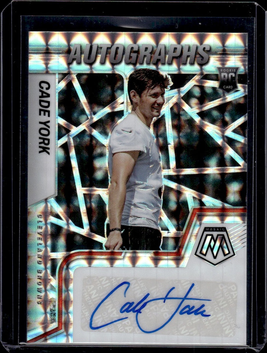 2022 Panini Mosaic #RAM-CY Cade York Autographs Prizm Rookie Cleveland Browns