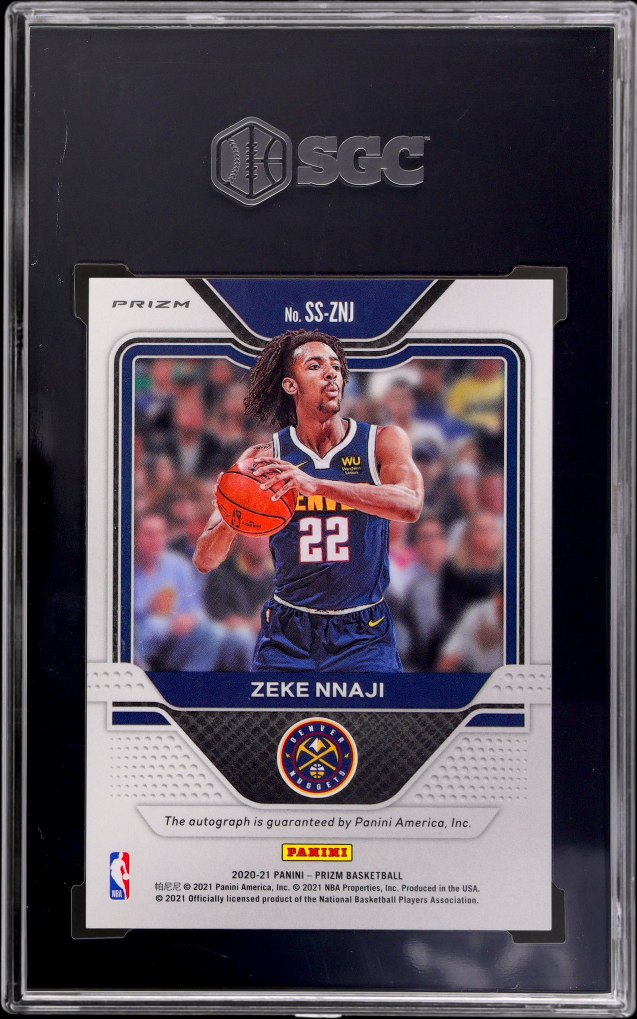 2020 Panini Prizm Sensational Signature Choice Zeke Nnaji SGC 9.5