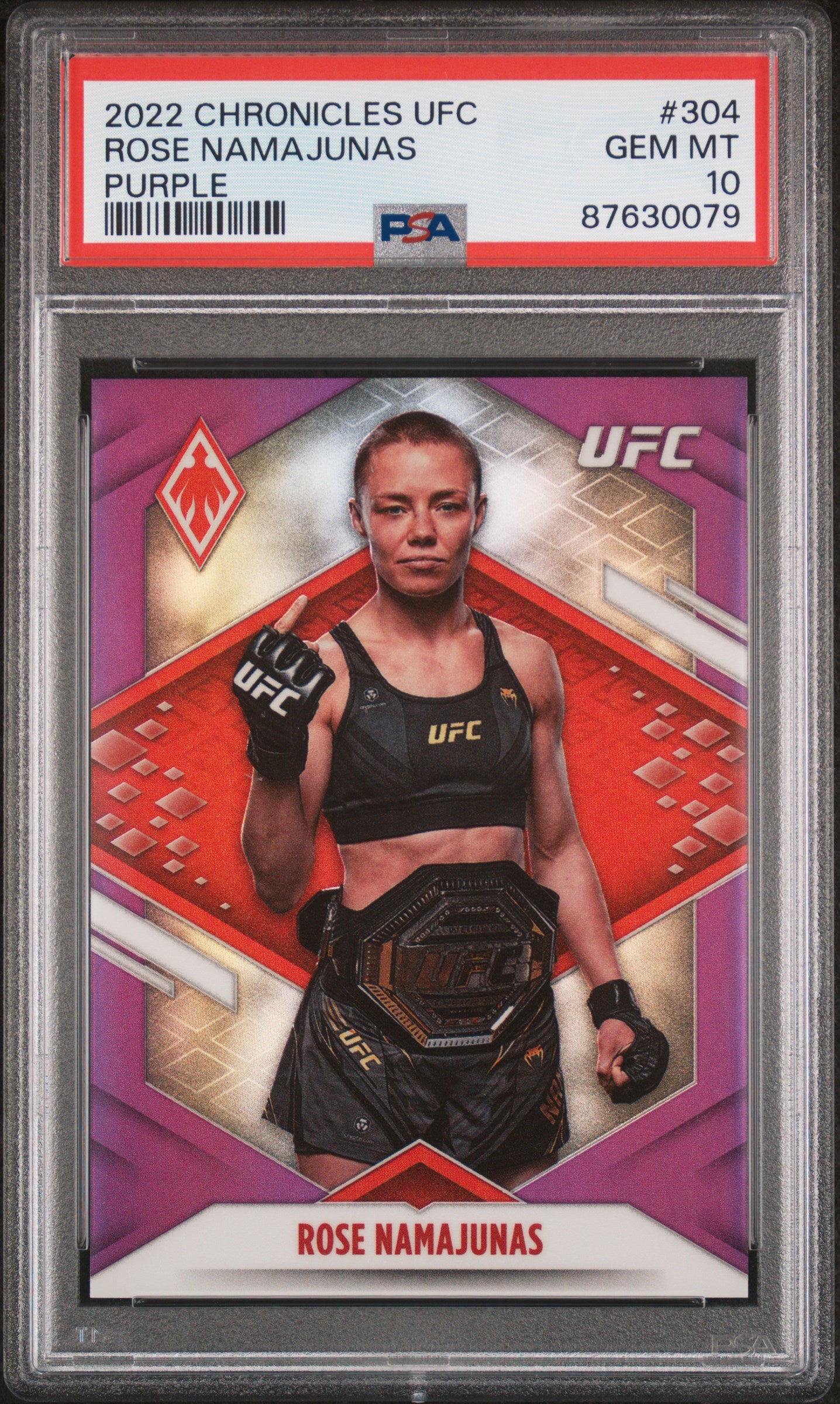 2022 Panini Chronicles Purple Rose Namajunas #304 /49 PSA 10
