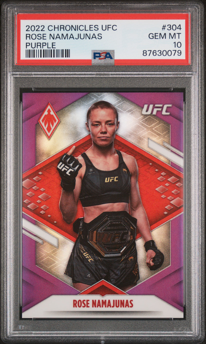 2022 Panini Chronicles UFC Purple Rose Namajunas #304 PSA 10