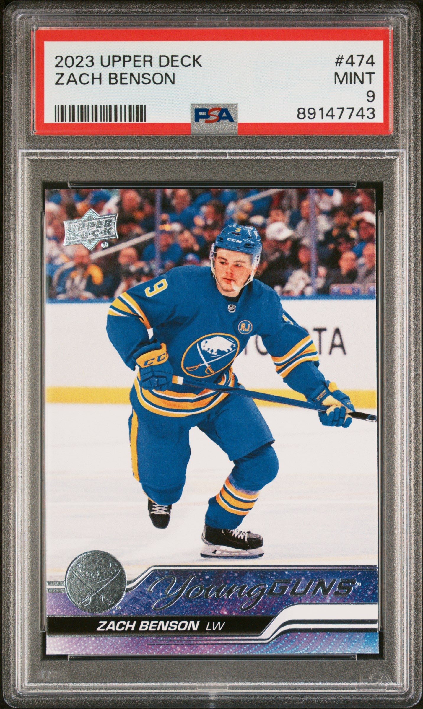 2023 Upper Deck Young Guns Zach Benson #474 PSA 9