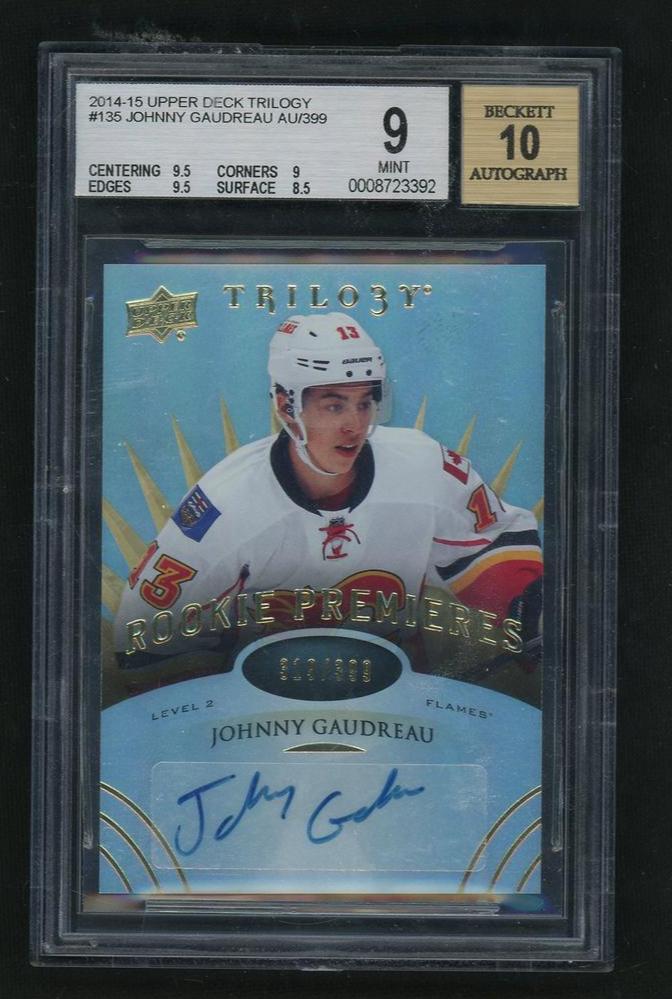 2014 Upper Deck Trilogy Johnny Gaudreau #135 /399 BGS 9