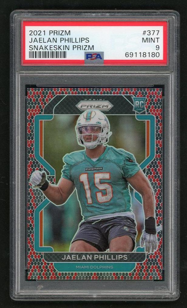 2021 Panini Prizm Snakeskin Prizm Jaelan Phillips #377 PSA 9