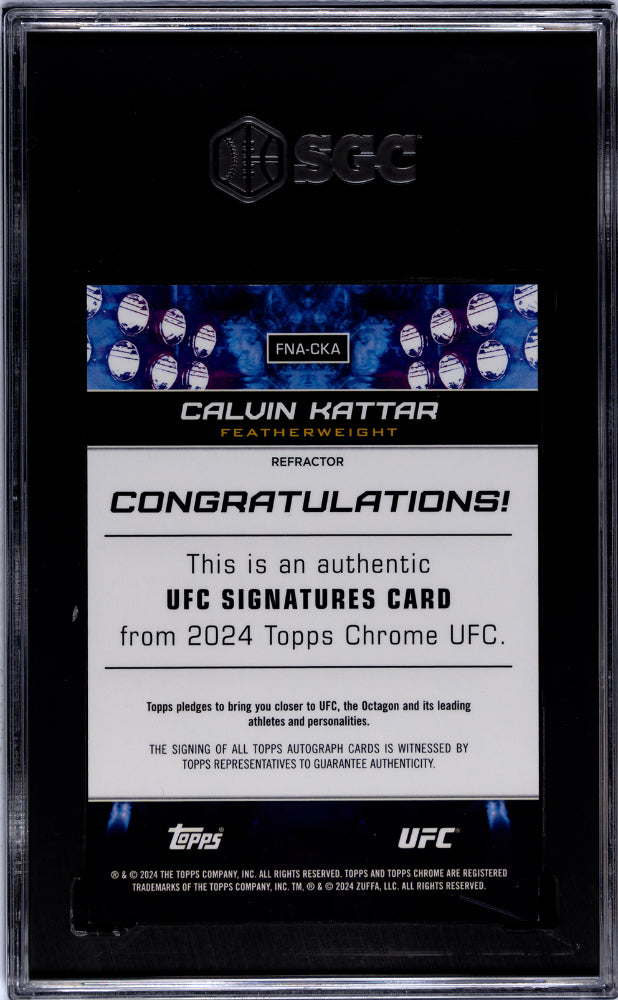 2024 Topps Chrome #FNA-CKA Calvin Kattar Signatures /150 SGC 9.5