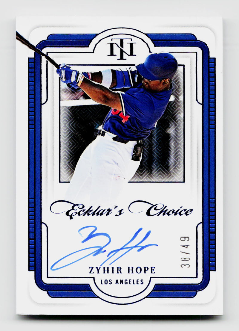 2025 Panini National Treasures Zyhir Hope #EC-ZHP Ecklar's Choice Rookie RC Auto /49