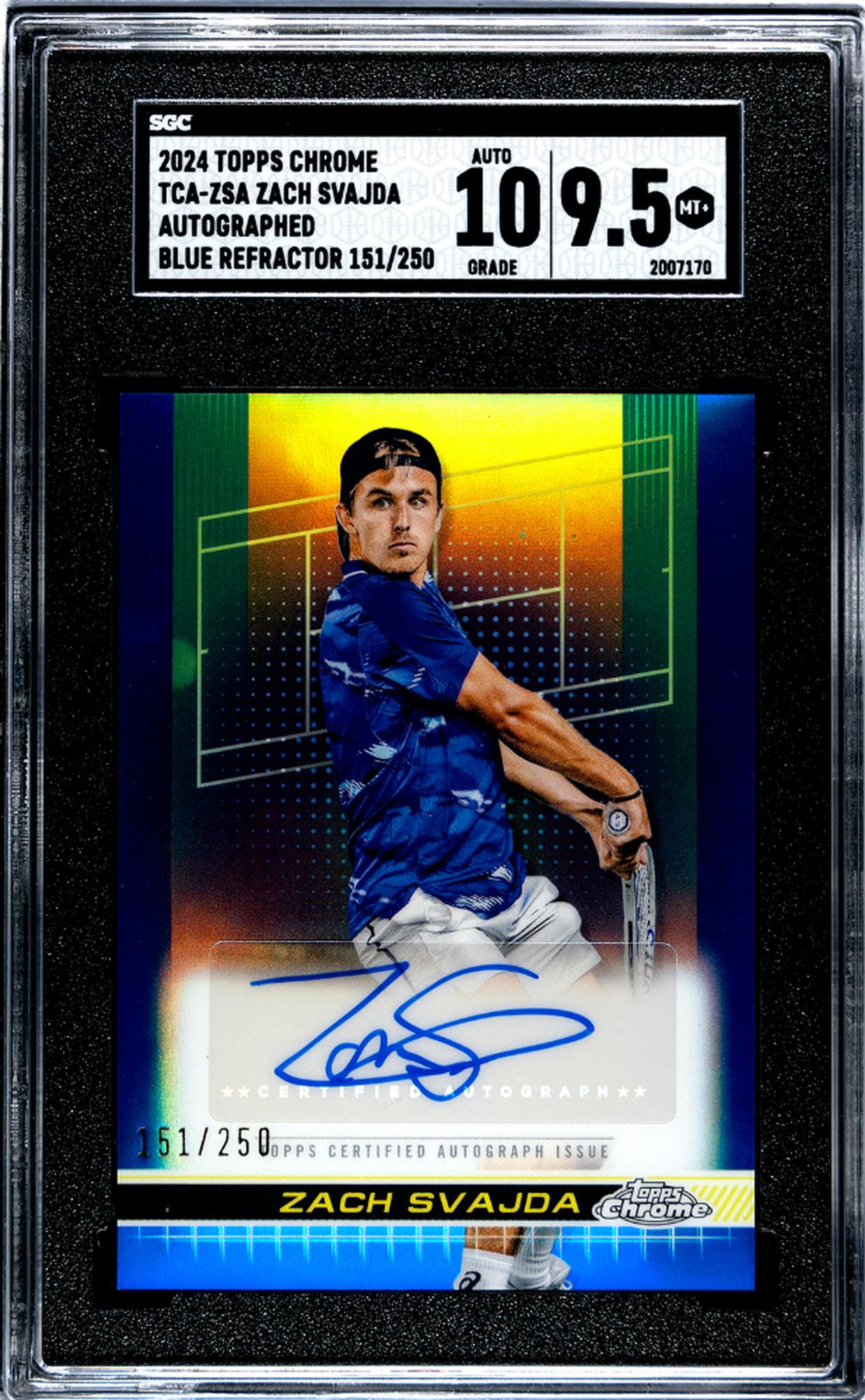 2024 Topps Chrome Blue Refractor Zach Svajda #TCA-ZSA Auto /250 SGC 9.5 Auto 10