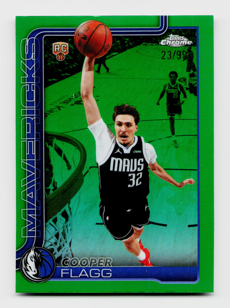 2025-26 Topps Chrome Update #151 Cooper Flagg Rookie RC True Green Refractor /99