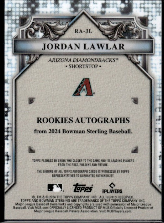 2024 Bowman Sterling #RA-JL Jordan Lawlar Rookie Auto