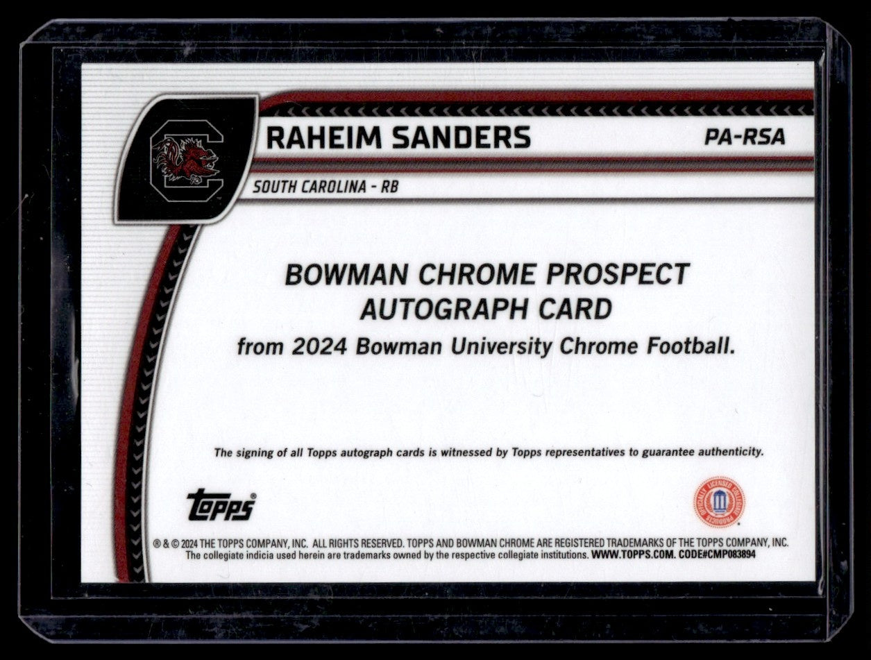 2024 Bowman University Chrome Gold Raheim Sanders #PA-RSA Auto /50
