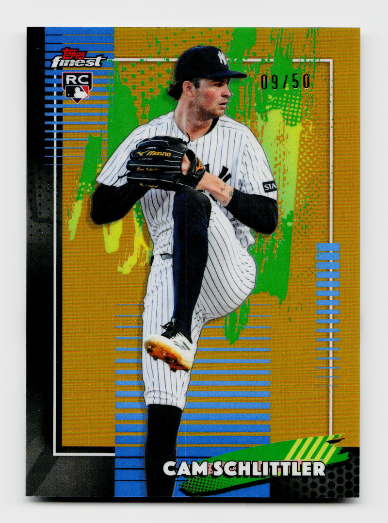 2026 Topps Finest Cam Schlittler #89 True Gold Refractor Rookie RC /50