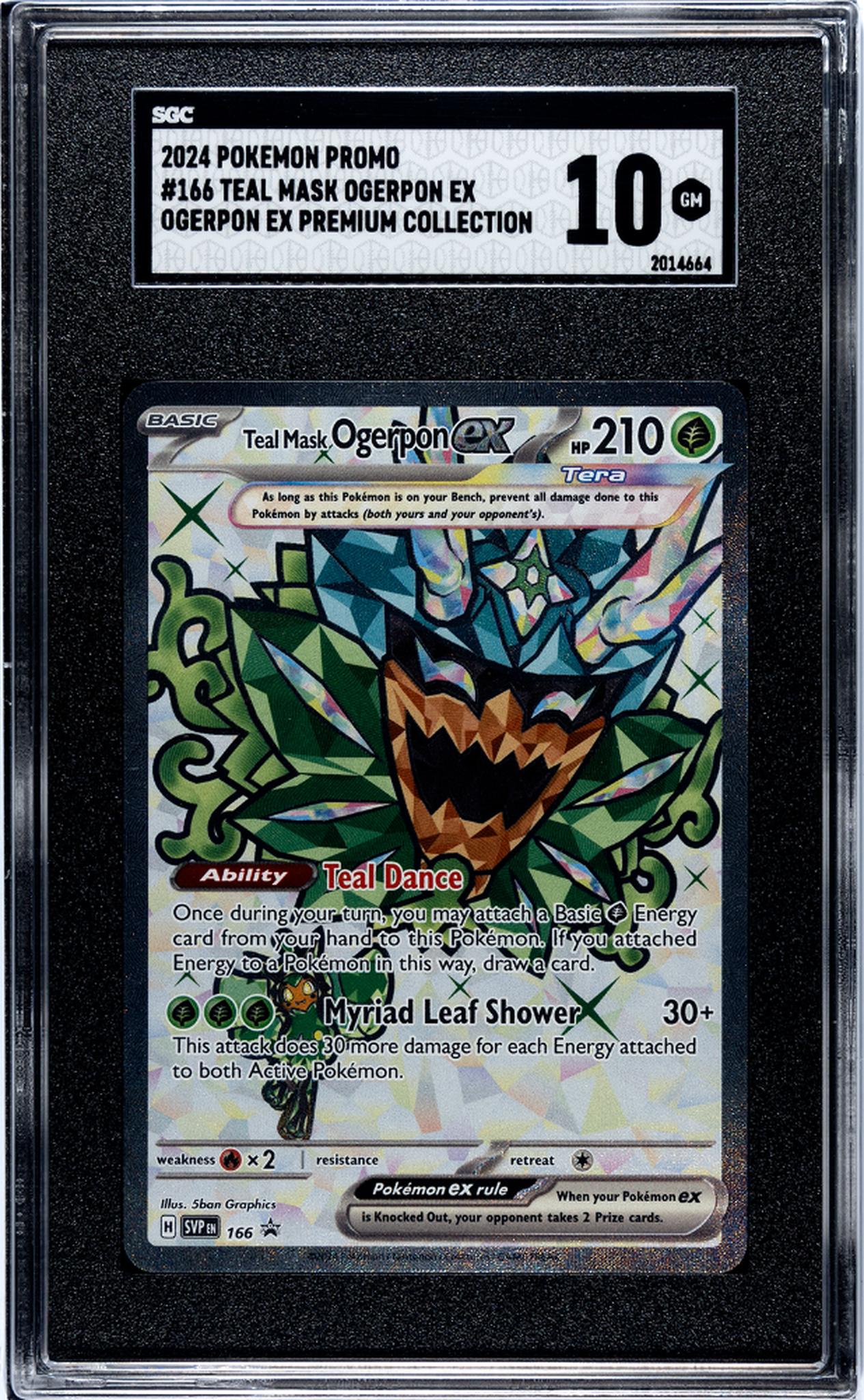 2024 Pokemon Promo #166 Teal Mask Ogerpon EX Premium Collection SGC 10
