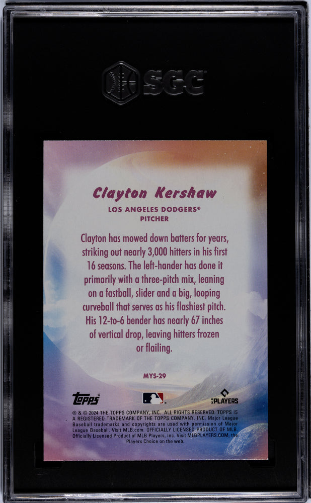 2024 Topps Update #MYS-29 Clayton Kershaw Mystical SGC 9.5