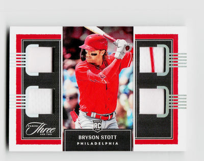 2022 Panini Three & Two Bryson Stott #RQJ-BS Rookie RC Player-Worn Quad Patch SSP /10