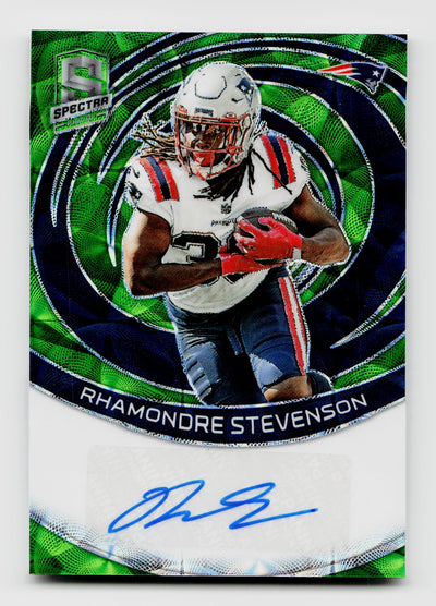 2023 Spectra #SIG-RST Rhamondre Stevenson Neon Green Auto /35