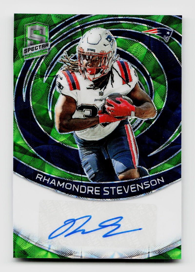 2023 Spectra #SIG-RST Rhamondre Stevenson Neon Green Auto /35