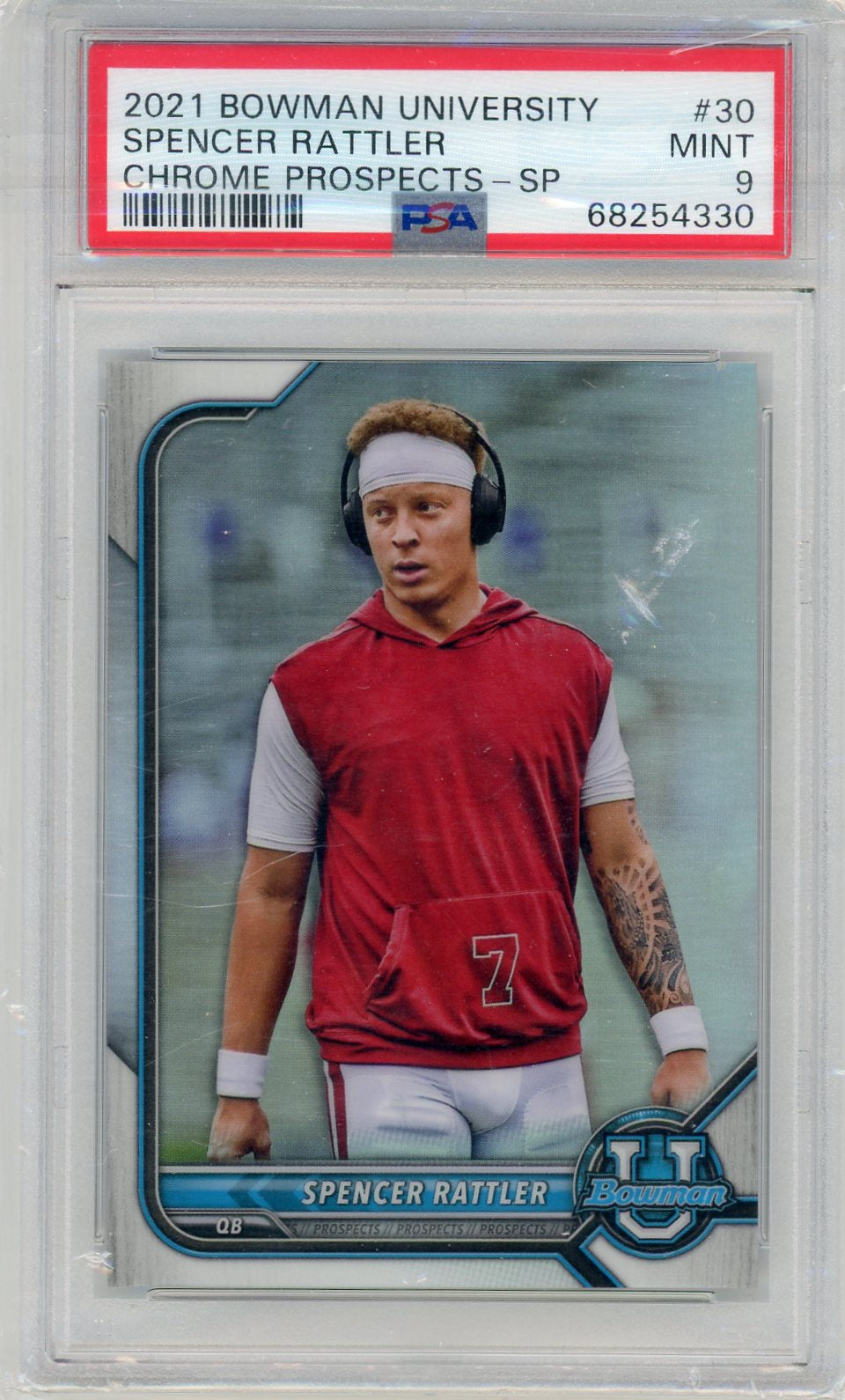 2021 Bowman Chrome Prospects Spencer Rattler #30 PSA 9