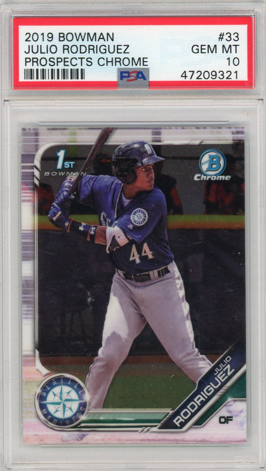 2019 Bowman Chrome #33 Julio Rodriguez Rookie PSA 10 