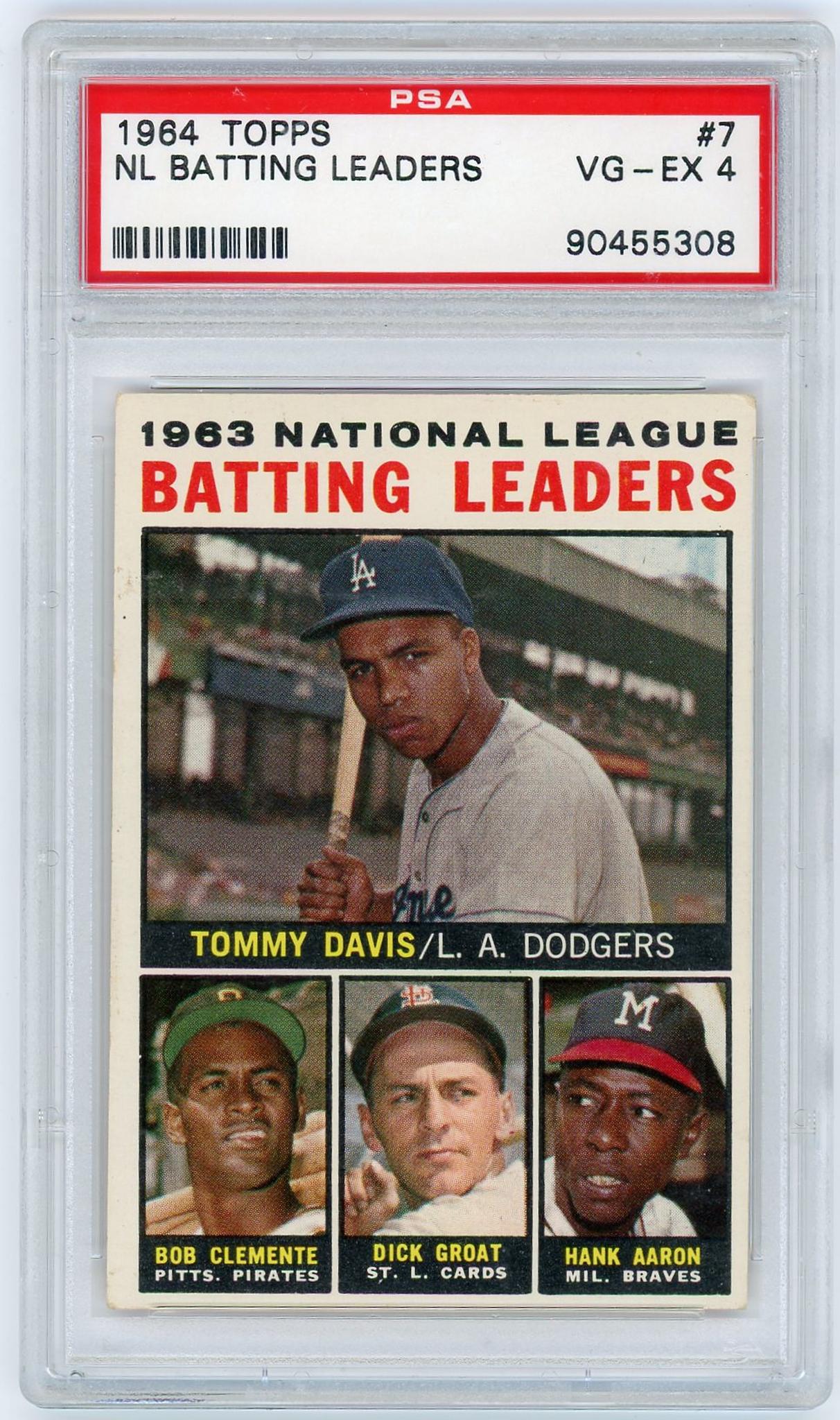 1964 Topps #7 NL Batting Leaders VG-EX PSA 4 