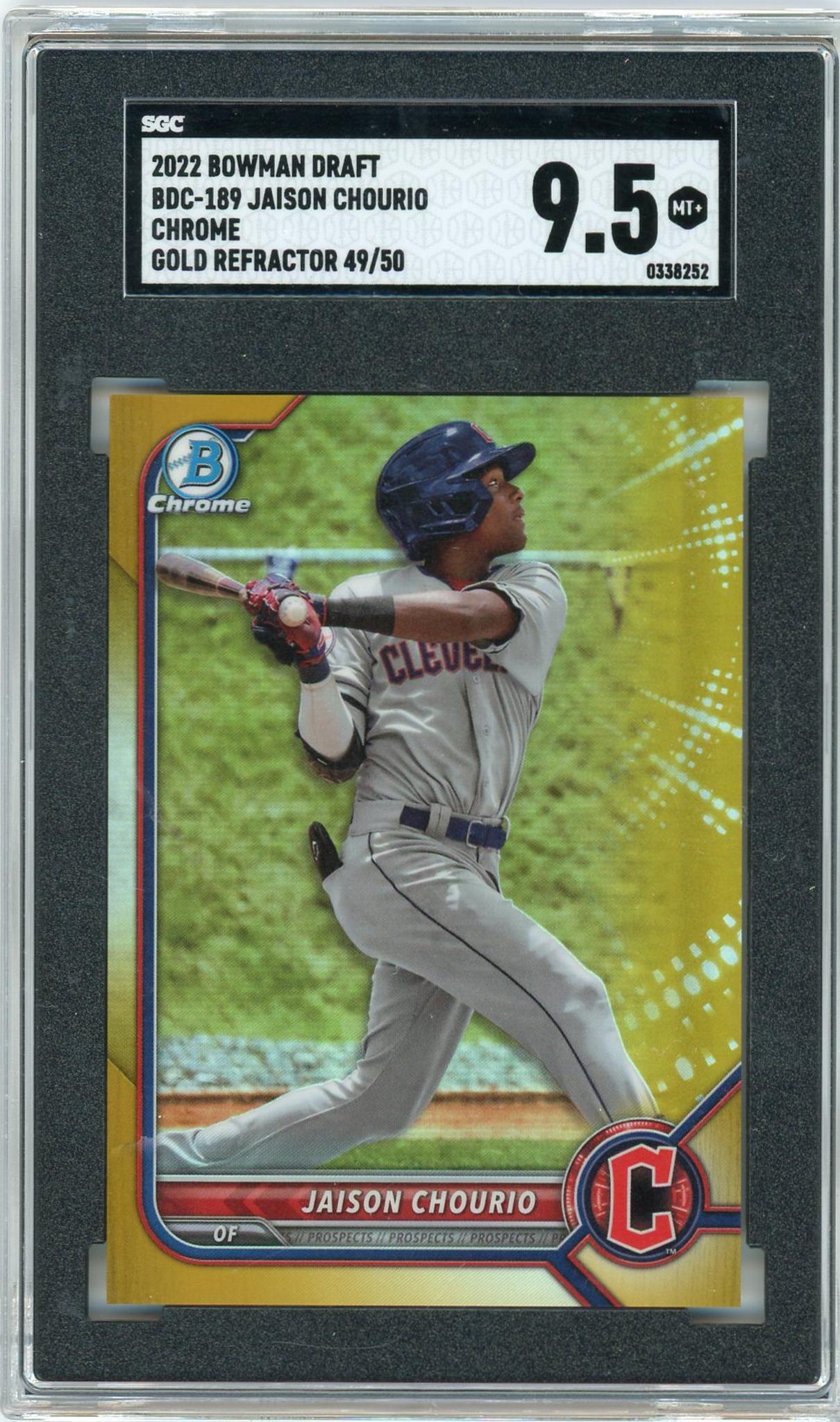 2022 Bowman #BDC-189 Jaison Chourio Gold /50 SGC 9.5 