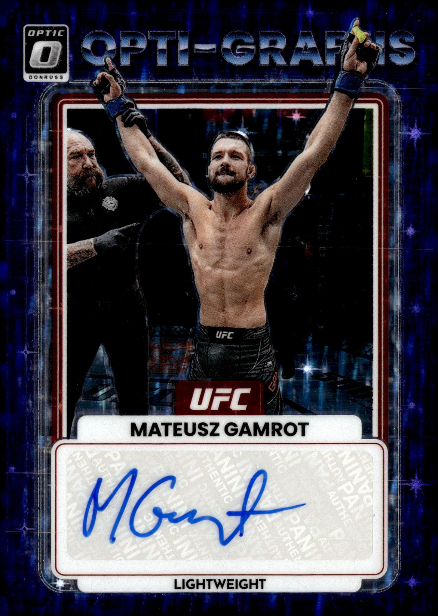 2023 Panini Donruss Optic #OG-MZG Mateusz Gamrot Optic-Graphs Prizm /10 Auto