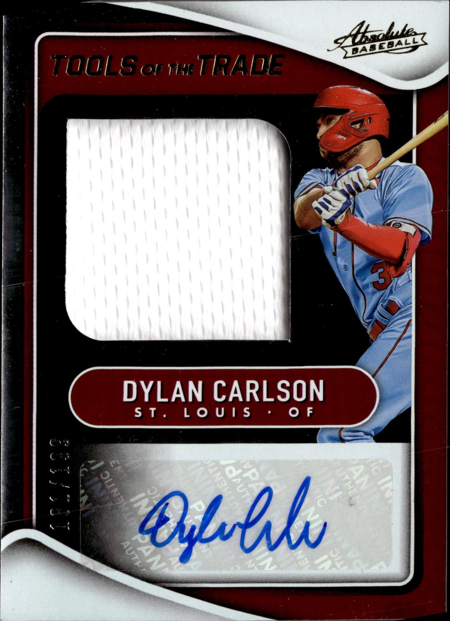 2022 Panini Absolute #TTJS-DC Dylan Carlson Tools of the Trade /199 Jersey Auto